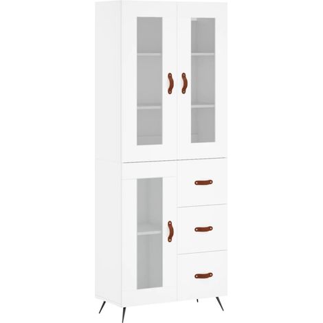 Buffet credenza cassettiera mobile contenitore organizer cucina soggiorno soggiorno alto 69,5 x 34 x 180 cm derivati del legno bianco 020032747