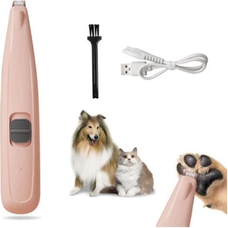 Hundepfotenhaartrimmer, USB-aufladbar, geräuscharm (40 dB), mit LED, für Pfoten, Augen und Ohren. (1/5)