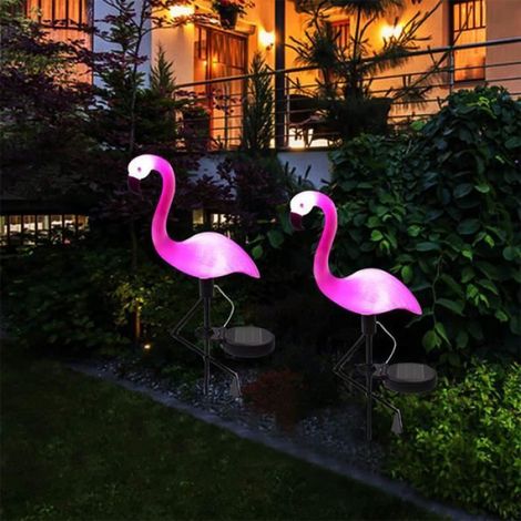 Cour Lampe De Pelouse Flamants Roses Lampes Solaires De Jardin Lumières Lumière LED étanche Pour -1pc Extérieur Pd's (1/4)