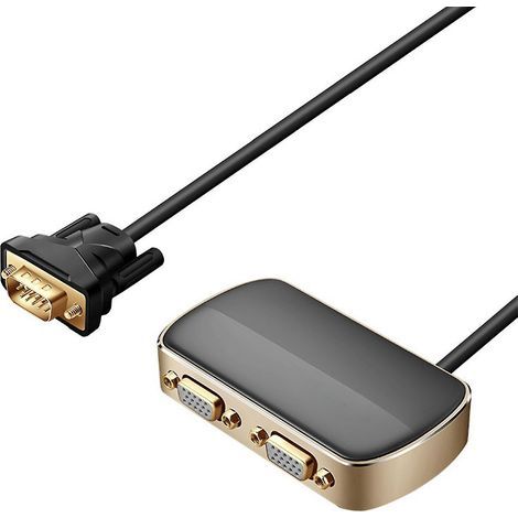 Adaptateur VGA double port (1 entrée mâle, 2 sorties femelles) 1080p pour le multimédia (1/4)