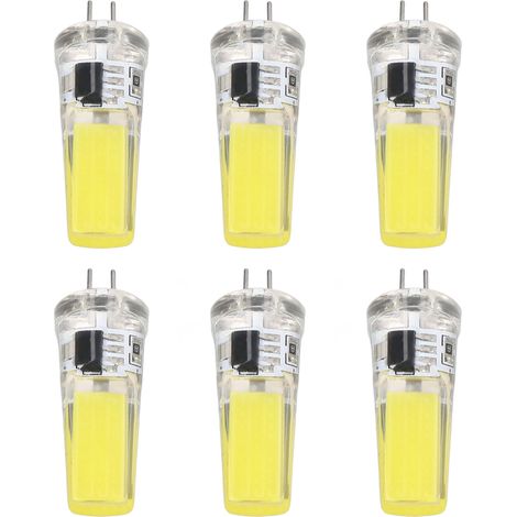 6er-Pack G4 9W dimmbare COB-LED-Lampen, 500 lm, für Deckenleuchten, Gartenleuchten und Kronleuchter, 6500K weißes Licht (1/5)
