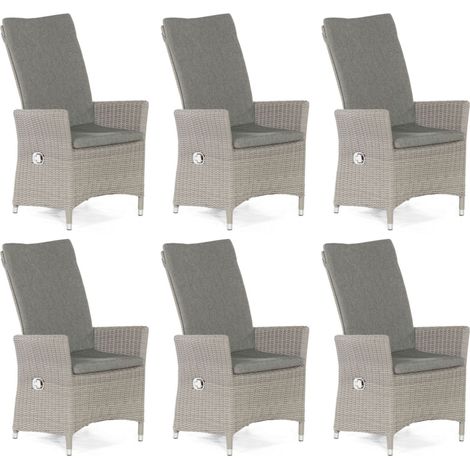 Sonnenpartner 6x Garten-Sessel Solares Aluminium/Polyrattan stone-grey Hochlehner (1/2)