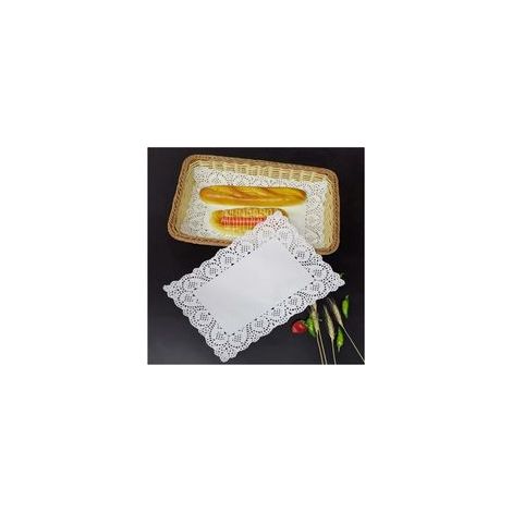 décoration de Noël 150 Pcs / Paquet Rectangulaire Papier Dentelle Napperon Mariage Blanc Dessous De Verre De Noël Cuisson Set De Table (Color : 37x26cm) cadeau de Noël (1/5)