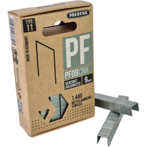 Grapas Prebena PF09CNK-K, tipo PF, 1440 unidades, 9 mm, galvanizadas (1/5)