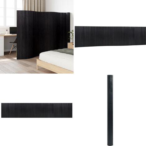 Paravent Schwarz Breite 800 cm Höhe 165 cm Bambus - Raumteiler - Naturmaterial (1/5)