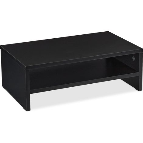 Supporto per monitor moderno ergonomico da scrivania 50 x 20 x 10 cm con pratico cassetto in plastica nera 130009760