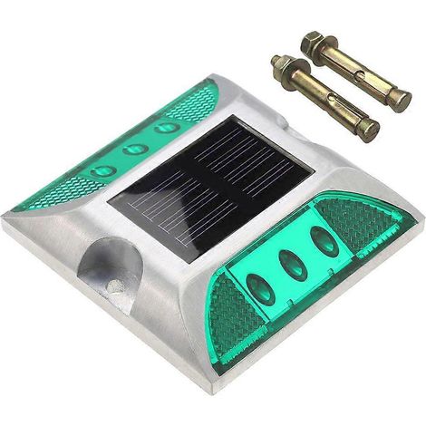 Lampes solaires de terrasse étanches en aluminium à LED vertes pour éclairage de quai, allée, jardin et patio (1/5)