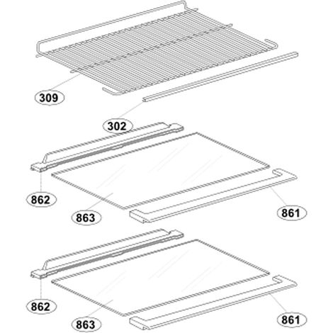 Ersatzteil - Ablage, Regal (Kennzeichnung 309) 460X288 mm -  - BEKO, FAR, LISTO, SELECLINE, ARDEM, ALTUS