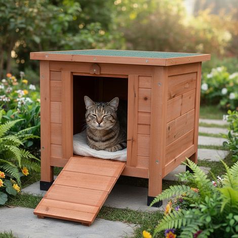 cat house outdoor gatto lettiera in legno resistente alle intemperie gatti casa