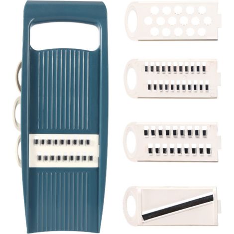 Mandoline - 6 En 1 - 3 Lames Râpe + 3 Lames Coupe - Acier Inoxydable - Pour Légumes Fromage - 1 Pièce (1/5)