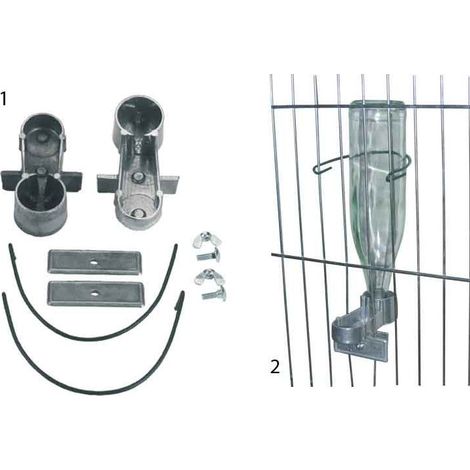 Bebedero de Zapato con Soporte para Botellas para Conejos en Aluminio - Pack de 2