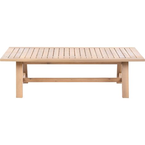 Tavolino da giardino in legno di acacia 128 x 69 cm, design rustico, marrone chiaro Sumba (1/5)