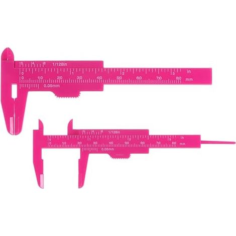 Mini Plastic Caliper 80 mm 3 Inch Vernier Caliper Bright Pink (1/5)
