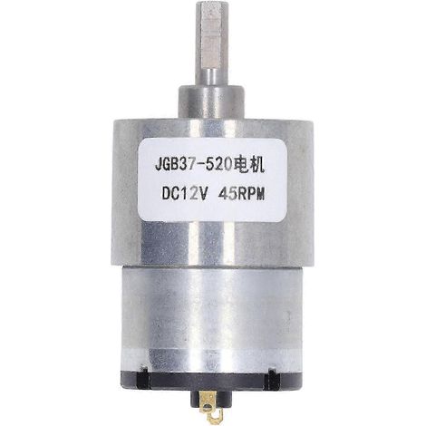 Moteur à courant continu à engrenages, réversible, à vis sans fin autobloquante, 12 V CC, 45 tr/min (1/5)