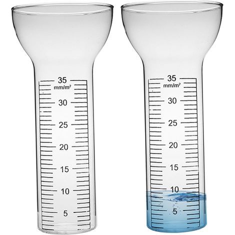 Tube de Remplacement de pluviomètre en Verre résistant au Gel, 2 pièces, pluviomètre Ouvert en Forme d'entonnoir 35mm avec Marques claires pour Jardin Cour (1/5)