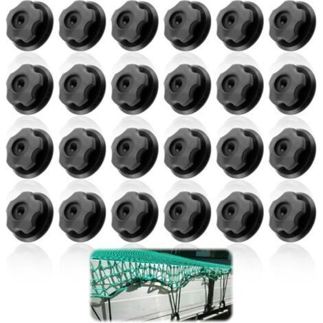 24 PCS Goujons Ronds avec Vis et Boutons de Bâche, Idéal pour Fixer Filets de Remorque, Bâches et Charges Légères, Accessoires Universels pour Remorques et Véhicules (1/5)