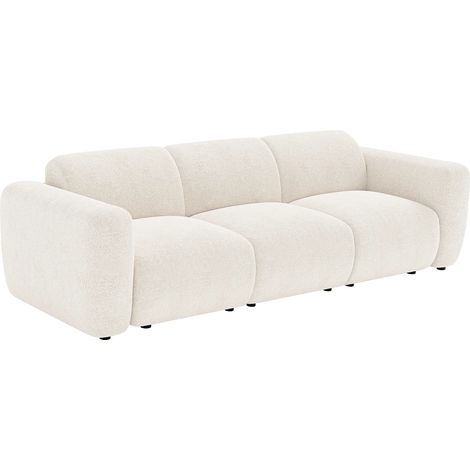 Canapé 4 places modulable en tissu bouclette blanc POGNI de Maison Céphy (1/5)