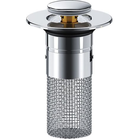 Passoire à cheveux - Crépine d'évier - Bouchon de vidange - Bonde de salle de bain - Acier inoxydable - Argent (1/4)