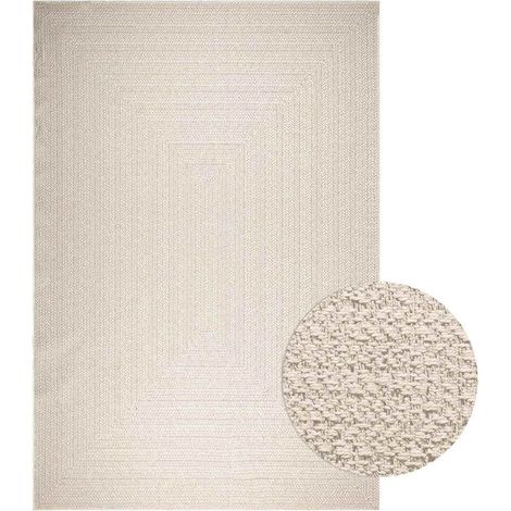 Teppich ZIZUR Creme 240x340 cm Jute-Optik Indoor und Outdoor
