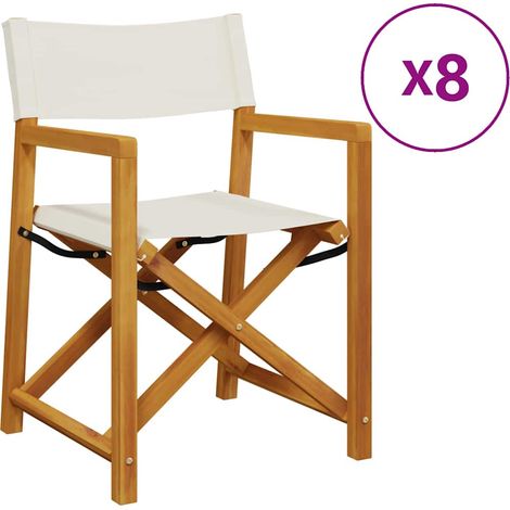 Maison Exclusive - Klappbare Gartenstühle 8 Stk. Cremeweiß Stoff
