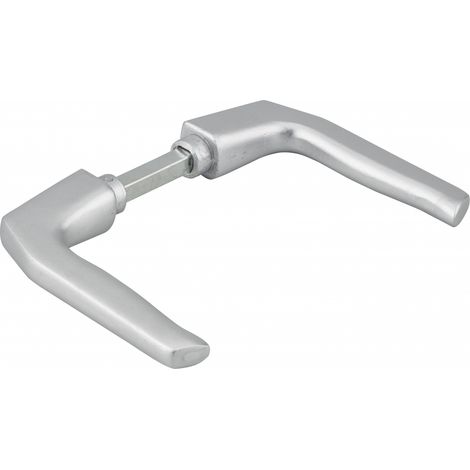 THIRARD - Paire de béquilles pour porte, carré 8mm, 1 portée, argent - THIRARD (1/2)