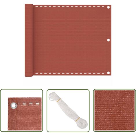Balkon-Sichtschutz Terracotta-Rot 75x500 cm HDPE vidaXL (1/5)