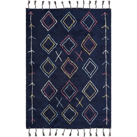 Teppich CORUM Schwarz 160 x 230 cm Baumwolle