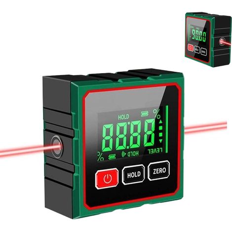 Compteur d'Angle Numérique, Jauge d'Angle Magnétique Forte à 4 Côtés, Inclinomètre Numérique, Outil de Mesure pour le Menuiserie, Boîte de Niveau à Base Magnétique et Compteur d'Angle, Boîte de Niveau (1/5)