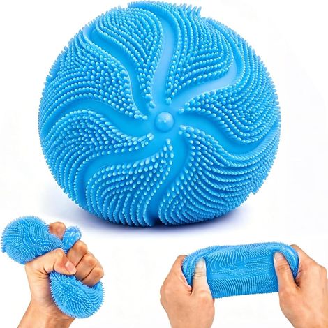 Fuzz Ball, Squishy Stress Ball, Anti-Stress Ball, Stress Ball, Children, Wave-shaped Squeeze Ball, Rainbow Squeeze Balls, Sensory Balls, Fidget Toys for Adults (1/5)