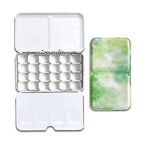 Aufbewahrungsbox aus Eisen für leere sternförmige Paletten mit 24/48 Fächern und halben Näpfchen für Aquarell-/Öl-/Acrylfarben. (1/4)