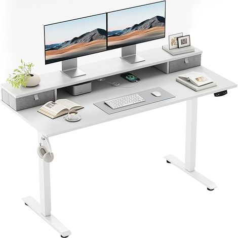 Electric Desk Height Adjustable 100 x 60 cm with 2 Drawers (1/5)