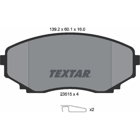 Kit de plaquettes de frein, frein à disque Textar 2351501 FORD ASIA & OCEANIA