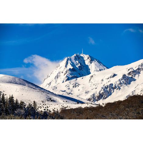 Tableau sur toile pic du midi enneigé 45x65 cm - Impression sur Toile Murale Décorative - Image imprimée en HD sur Toile - Toile sur Châssis en Bois FSC - Fabriqué en France (1/4)