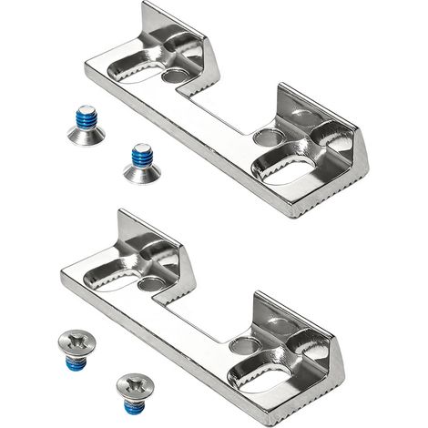 Lot de 2 pièces de rechange type 115 pour plaques de serrure 46 x 14,4 x 9 mm en zinc moulé sous pression argenté 32 mm Espacement des trous de vis pour ouvre-porte standard (non universel) (1/5)