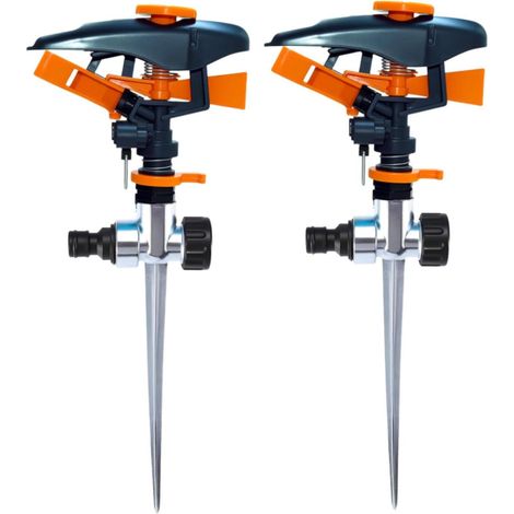 2 Pcs Asperseur Arrosage Rotatif, Arroseur a Pulsation Pelouse, Arroseur de Jardin Rotatif 360, Arrosage Jardin Sprinkler, pour Arroser Les Plantes (1/5)