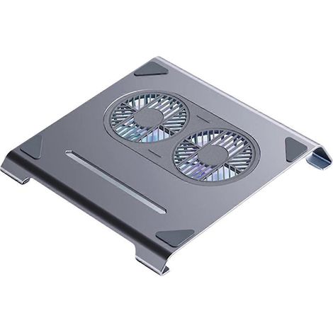 Support de refroidissement pour ordinateur portable avec ventilateurs et port USB, gris sidéral (1/5)