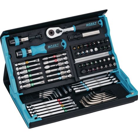 Bitsortiment  SmartCase 2200SC-31  73-tlg.Schlitz/PH/PZD/TX/TX  m.Zapfen/Innen-6Kt.  - Juego de  puntas SmartCase  2200SC-31 de  73 piezas  (ranura/PH/PZD/TX/TX  con pasador/hexágono  interior).