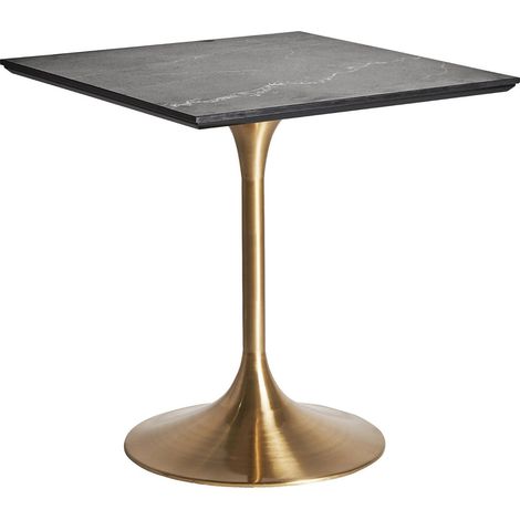Table bar élégante Ullaland doré style Art Deco - Doré satiné avec plateau noir (1/5)