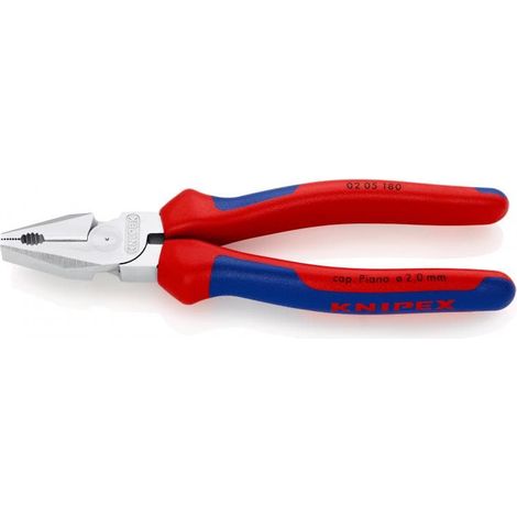 KNIPEX 02 05 180 Pinza universale tipo forte con manici comfort cromata 184 mm
