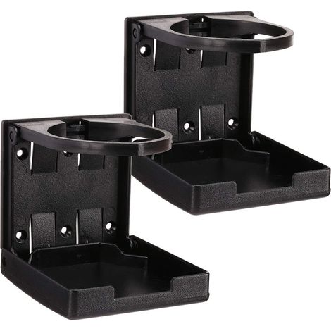 Support De Gobelet Universel Réglable - Pour Voiture Camion Bateau Fourgon Maison - Plastique Noir - 2 Pièces (1/5)