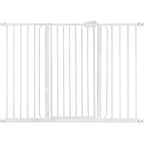 Safetots Extra Tall Metal Safety Gate Pressure Fit, 133.2cm - 140.8cm, White, 104cm in Height, Extra Tall Baby Gate