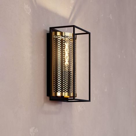 [GEBRAUCHT] B-Ware Eglo Wandleuchte Nohales Höhe 32 Cm Schwarz Messingfarben Wandlampe Lampe Spot