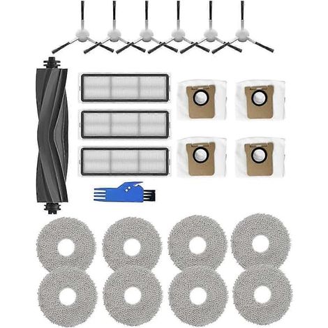 Ecleanfy - Pièces détachées pour aspirateur robot Dreame L10S Ultra et L10 Ultra : brosse latérale principale, filtre HEPA, sacs, lingettes de nettoyage. (1/5)