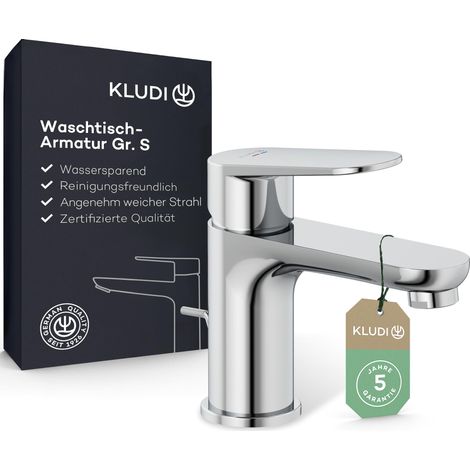 X1 robinet de lavabo avec bonde à tirette, hauteur de bec 75 mm, robinet de salle de bain taille S, cartouche en céramique, mitigeur lavabo avec tuyaux de raccordement chromés