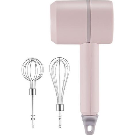 Mélangeur manuel à macarons, 20 W 5 V, avec deux têtes de mélange, ustensile de cuisine pratique pour la confection de pâtisseries - Rose