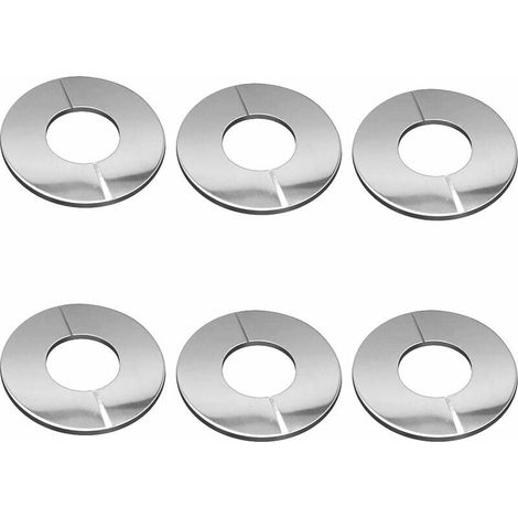 6 Stück Wasserhahn-Rosette, Chromstahl-Rohrabdeckventil, verwendet für Duschen, Rohre, Wasserhähne, Duschwannen, Heizkörper, Sanitäranlagen, Wasserleitungen, Rohre FLITI