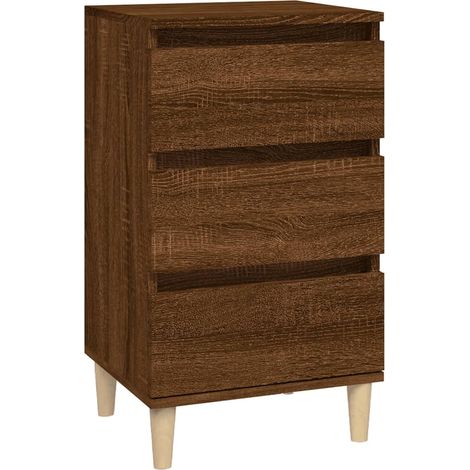 vidaXL Comodino Rovere Marrone 40x35x70 cm in Legno Multistrato (1/5)