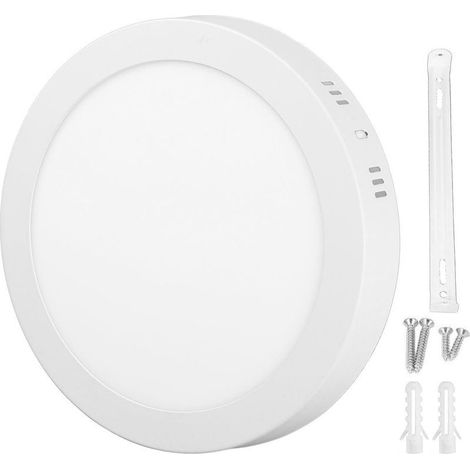 GARRYFIZH Plafonnier LED encastré 18W 6000-6500K Blanc Panneau plat rond ultra-mince pour couloir (1/5)