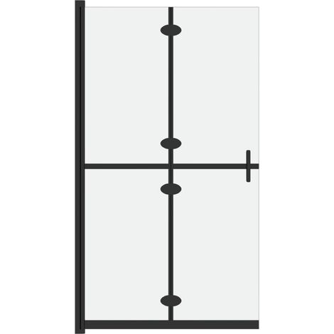 Mampara de ducha plegable mampara de bañera accesorio de baño mampara de ducha interior del hogar vidrio ESG 100x190 cm esmerilado 020002174