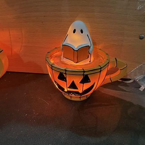 Lampe de table sorcière d'Halloween en résine, lampe décorative LED effrayante pour la maison, les fêtes et le cosplay, fantôme sans bouche